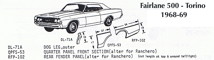 1968 Ford fairlane sheet metal #3