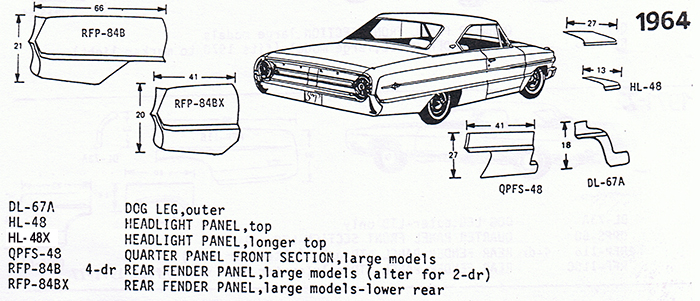 1964 Ford fairlane sheet metal